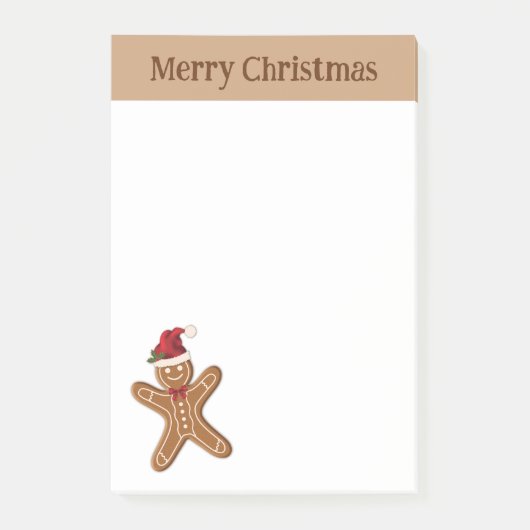 Festive Gingerbrood-kerstkoekje met tekst Post-it® Notes (Voorkant)