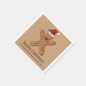 Festive Gingerbrood-kerstkoekje met tekst Servet (Hoek)