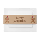 Festive Gingerbrood-kerstkoekje met tekst Uitnodigingen Wikkel (Voorkant Voorbeeld)