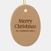Festive Gingerbrood-kerstkoekje op beige Keramisch Ornament (Achterkant)