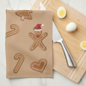 Festive Gingerbrood-kerstkoekjes Theedoek (Quarter Fold)