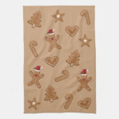 Festive Gingerbrood-kerstkoekjes Theedoek (Verticaal)