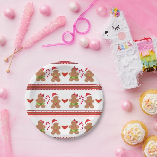 Festive Gingerbrood koekjes party paper bord (Feest)
