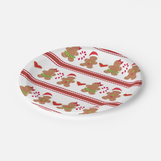 Festive Gingerbrood koekjes party paper bord (Gekanteld)