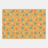 Festive Gingerbrood, Snowman en Sterren Inpakpapier Vel (Voorkant 3)