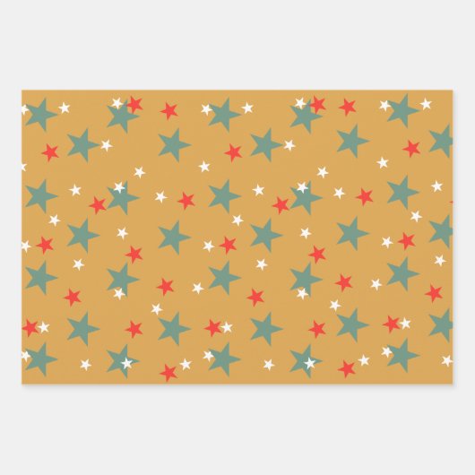 Festive Gingerbrood, Snowman en Sterren Inpakpapier Vel (Voorkant 3)