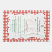 Festive Gingham Hand Drawn Family Recipe Keepsake Theedoek (Horizontaal)
