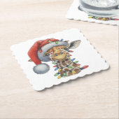 Festive Giraffe Kartonnen Onderzetters (Gebogen)