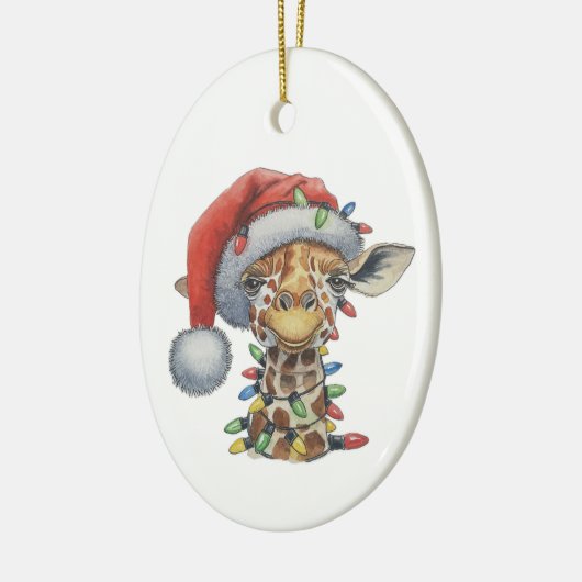 Festive Giraffe Keramisch Ornament (Links)