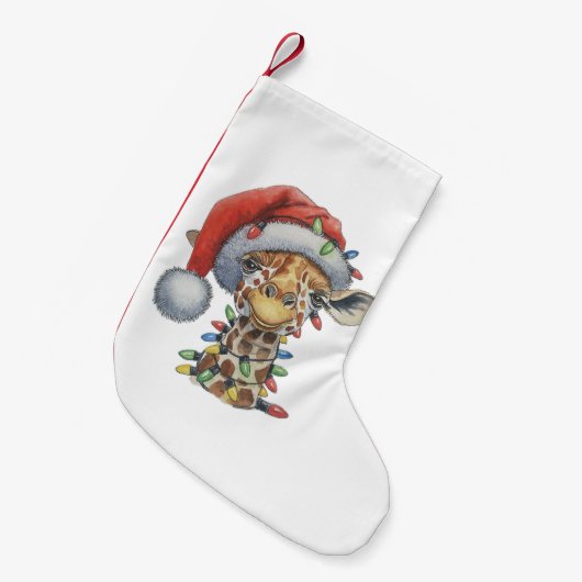 Festive Giraffe Kleine Kerstsok (Voorkant (Hangend))