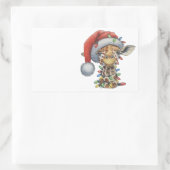 Festive Giraffe Rechthoekige Sticker (Tas)