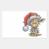 Festive Giraffe Rechthoekige Sticker (Voorkant)