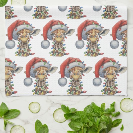 Festive Giraffe Theedoek (Gevouwen)