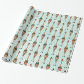 FESTIVE GIRAFFE Wrapping Paper Cadeaupapier (Uitgerold)