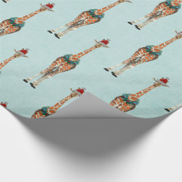 FESTIVE GIRAFFE Wrapping Paper Cadeaupapier