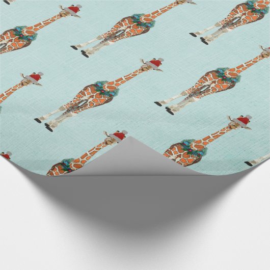 FESTIVE GIRAFFE Wrapping Paper Cadeaupapier (Hoek)