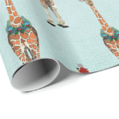 FESTIVE GIRAFFE Wrapping Paper Cadeaupapier (Rol Hoek)