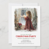 Festive girl awaits Santa printable Christmas  Kaart (Voorkant)