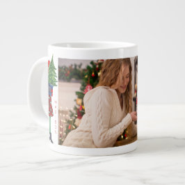Festive Girl-kerstillustratie Foto Holiday Grote Koffiekop