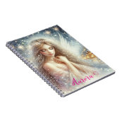 Festive Girly Watercolor Ethereal Frost Snow Angel Notitieboek (Rechterzijde)