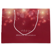 Festive Glam Red Bokeh Glitter Sparkles Groot Cadeauzakje (Voorkant)