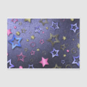 Festive Glam Shiny Blue Gold Pink Metallic Stars Tissuepapier (Voorkant)