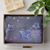 Festive Glam Shiny Blue Gold Pink Metallic Stars Tissuepapier (Geschenk)