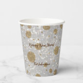Festive Glitter Happy Nieuwjaar Papieren Bekers (Achterkant)