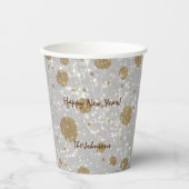 Festive Glitter Happy Nieuwjaar Papieren Bekers (Voorkant)