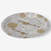 Festive Glitter Happy Nieuwjaar Papieren Bordje (Gekanteld)