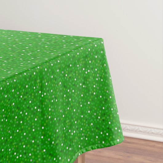 Festive Glittering Green Confetti Pattern Tafelkleed (Voorbeeld)