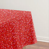 Festive Glittering Red Confetti Pattern Tafelkleed (Voorbeeld)