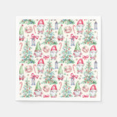 Festive Gnome Christmas party Paper Napkins Servet (Voorkant)