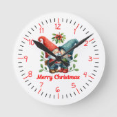 Festive Gnome Hug Christmas Pocket Watch Ronde Klok (Voorkant)