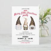 Festive Gnomen Merry Little Kerstparty Kaart (Staand voorkant)