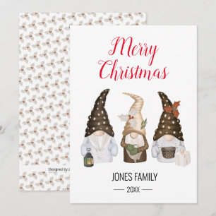 Festive Gnomes Merry Kerstmis Feestdagenkaart
