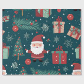 Festive Gnomie Love Heart Christmas Cadeaupapier (Vlak)