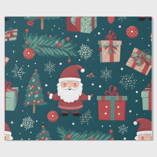 Festive Gnomie Love Heart Christmas Cadeaupapier (Vlak)