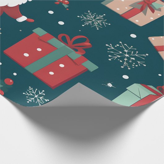Festive Gnomie Love Heart Christmas Cadeaupapier (Hoek)