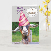 Festive Goat Birthday Kaart (Gele Bloem)
