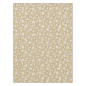 Festive Gold and White Kerstfeestdag Snowflake Tafelkleed (Voorkant)