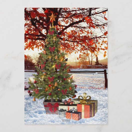 Festive Gold Artistic Kerstmenu Menu (Achterkant)