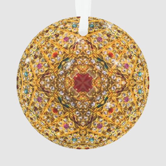 Festive Gold Bead Bling Ornament (achterkant)