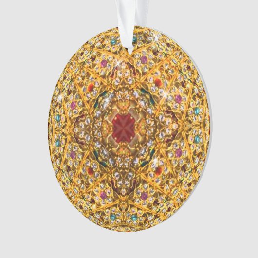 Festive Gold Bead Bling Ornament (voorkant)