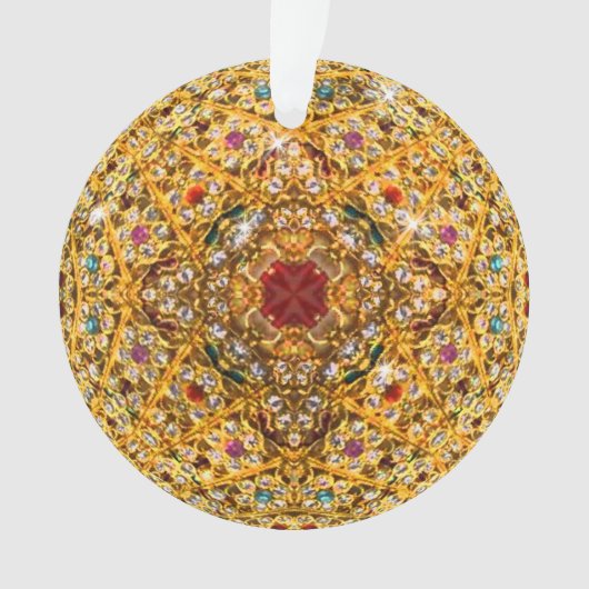 Festive Gold Bead Bling Ornament (voorkant)