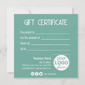 Festive Gold Bow Moderne Mint Cadeaudoos (Achterkant)