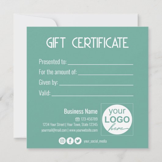 Festive Gold Bow Moderne Mint Cadeaudoos (Achterkant)