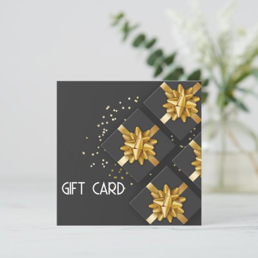 Festive Gold Bw Modern Black Cadebox Cadeaukaart (Staand voorkant)