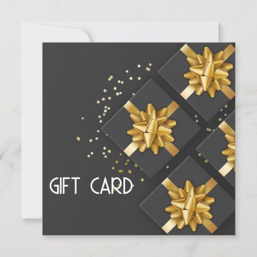Festive Gold Bw Modern Black Cadebox Cadeaukaart (Voorkant)