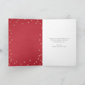 Festive Gold Confetti Dot Red Photo met kerstmis Feestdagen Kaart (Binnen)